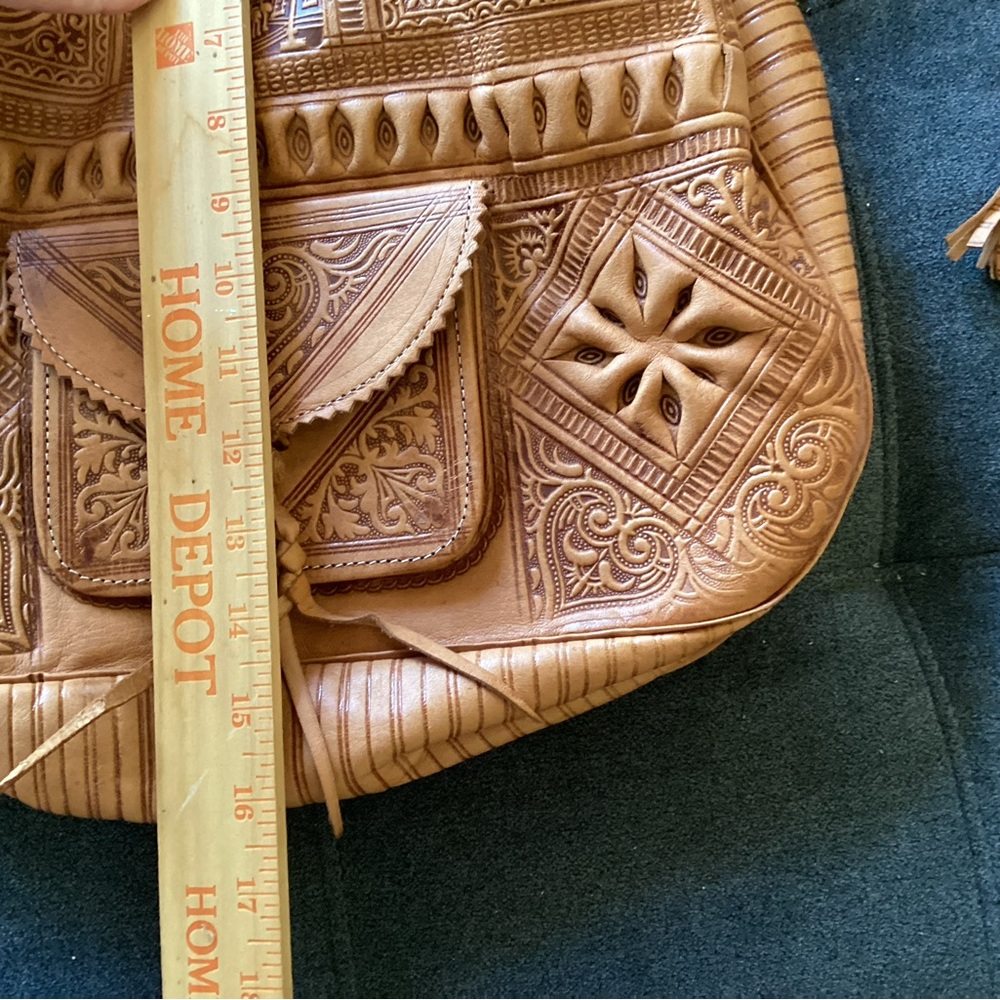 Handcrafted Tan Leather Totebag Purse - Picture 3 of 4
